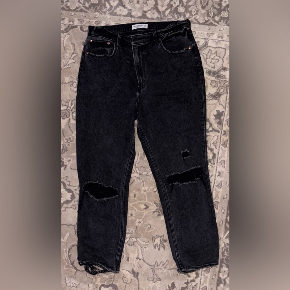 Abercrombie & Fitch Black Distressed Jeans